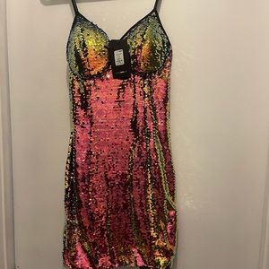 Sequin Mini Dress with built-in bra